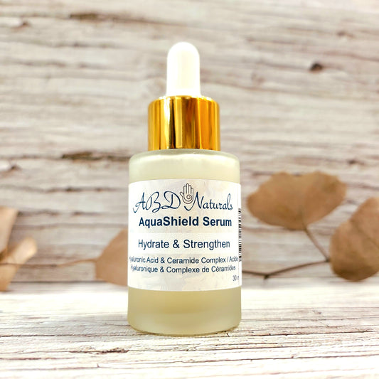 AquaShield Serum/ Hydrating & Strengthening / Hyaluronic Acid, Ceramides & Niacinamide ABD Naturals