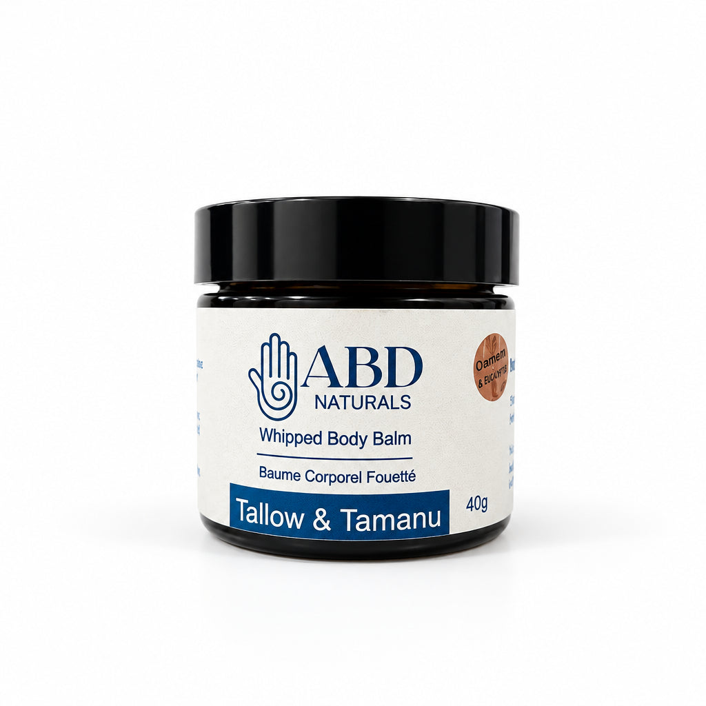 Whipped tallow body balm for deeply nourishing dry, rough hands, feet and body