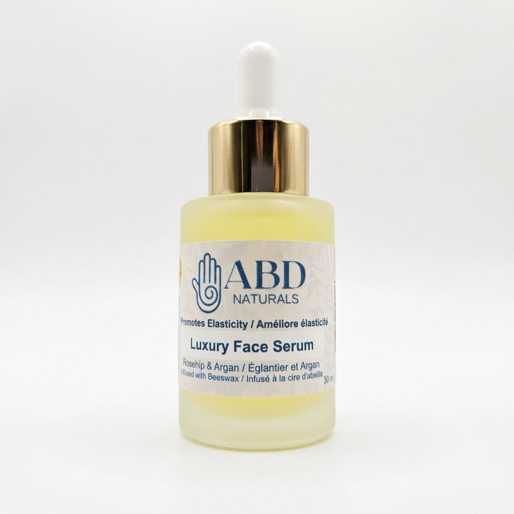 Luxury natural face serum oil for softening dry skin and reducing the look of fine lines