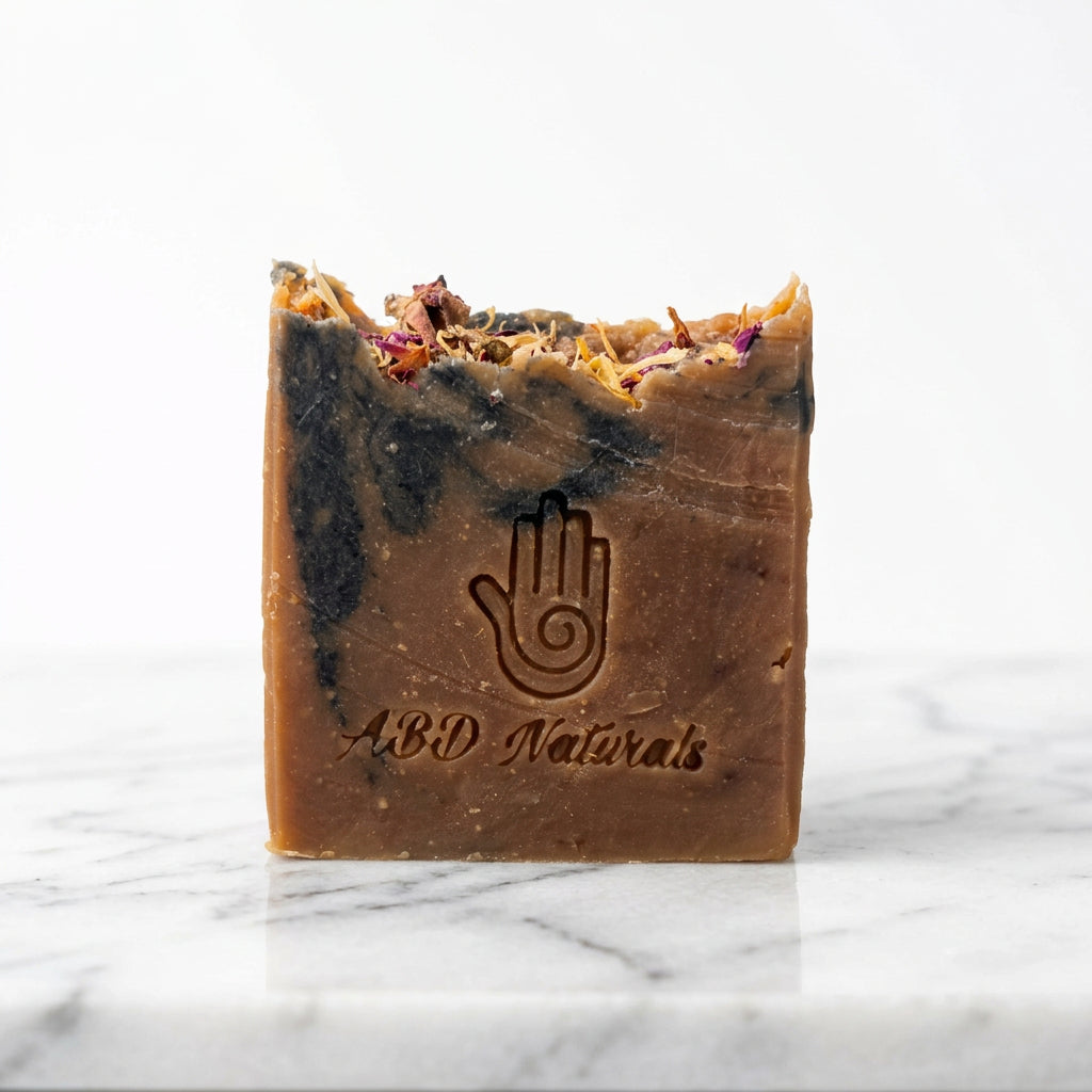 Natural black seed oil soap with activated charcoal, handmade in Alberta
