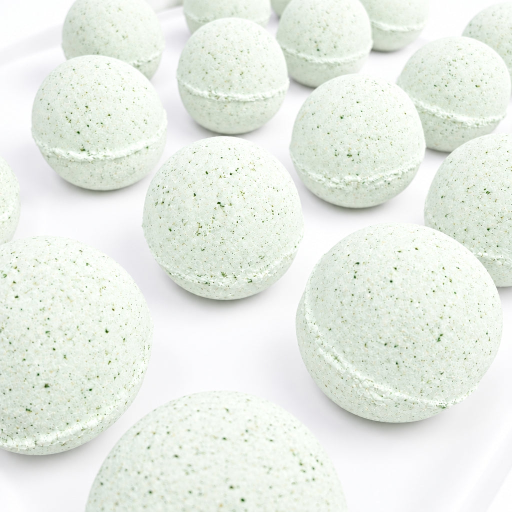 Lemongrass peppermint bath bomb for a refreshing, invigorating bath, handmade in Alberta