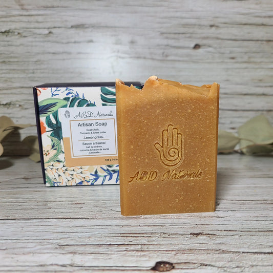 turmeric goat's milk shea butter handmade soap  in canada st albert