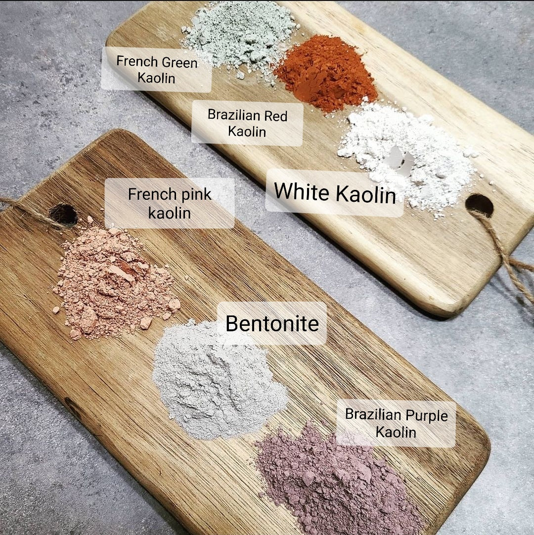 Different colors that clay can have depending on their mineral composition.