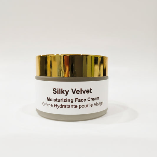 Silky Velvet moisturizing cream by ABD Naturals, used for hydrating and softening face and body