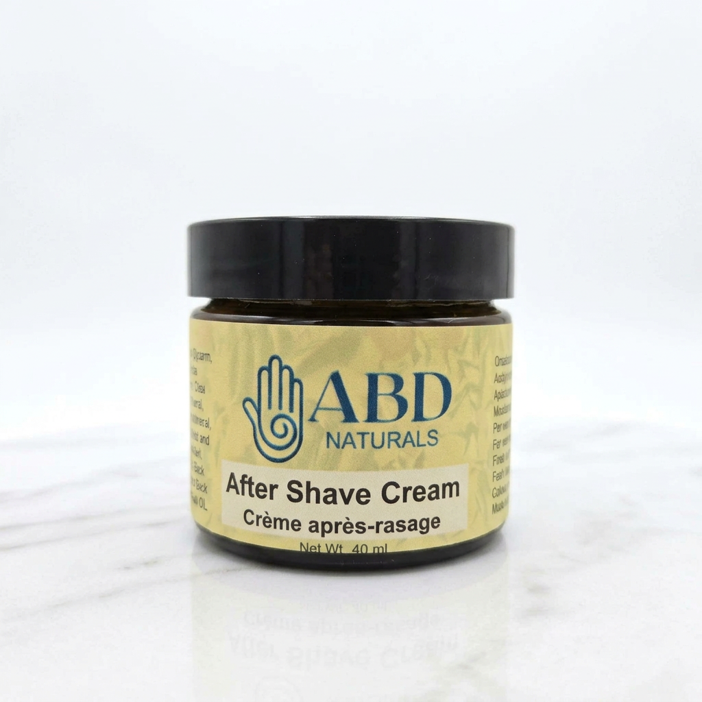 Natural after-shave cream for calming razor irritation for men and women