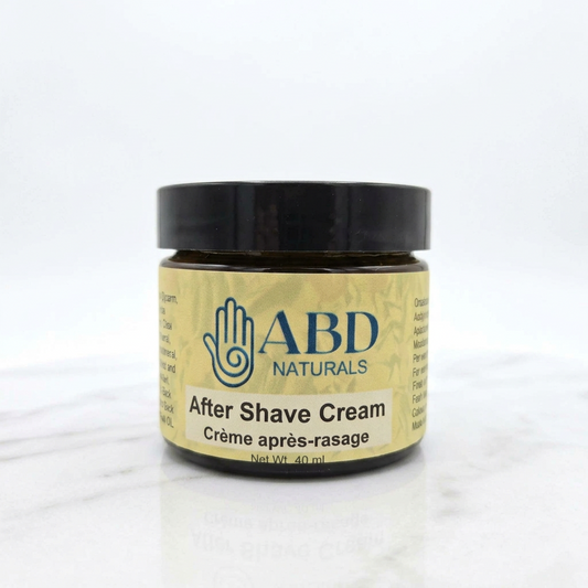 Natural after-shave cream for calming razor irritation for men and women