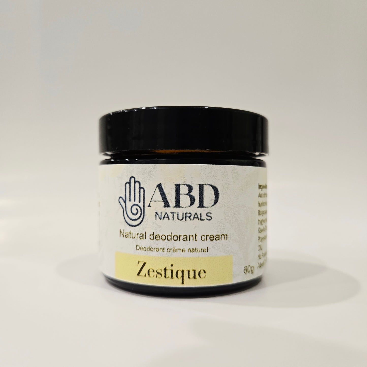 All Natural aluminum free deodorant cream.