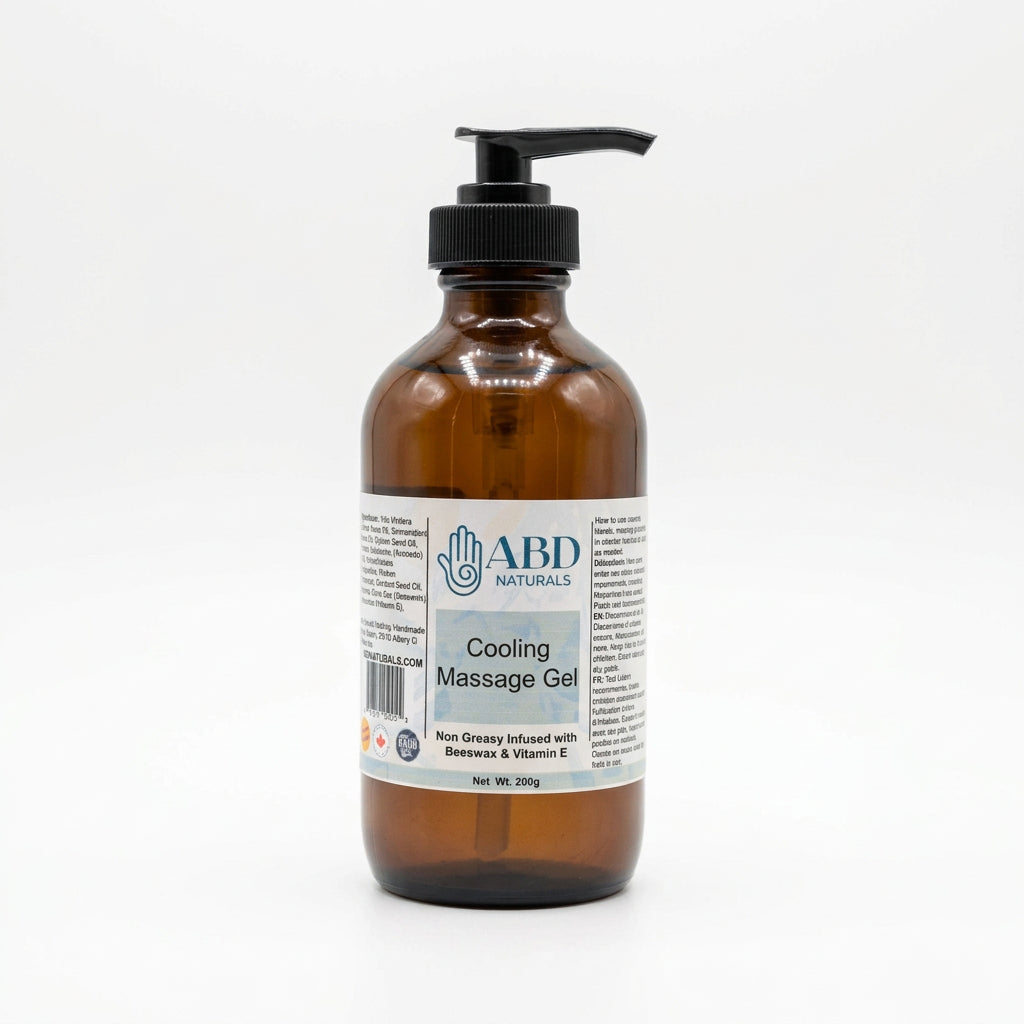 Cooling massage gel for soothing tired, sore muscles