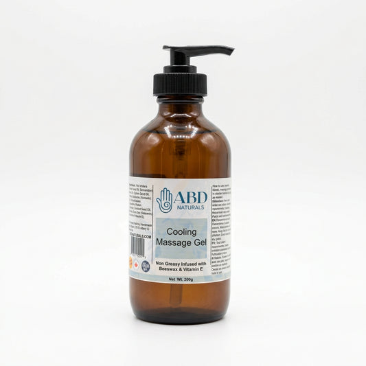 Cooling massage gel for soothing tired, sore muscles