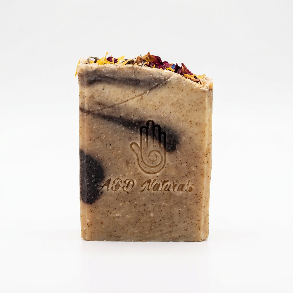 Exfoliating soap bar for scrubbing hard-working hands and rough skin